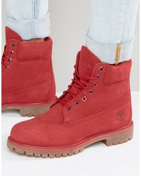 Мужские красные ботинки от Timberland