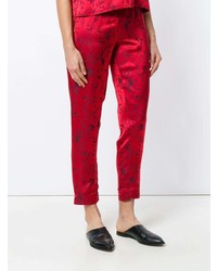 Женские красные брюки-галифе с принтом от Forte Forte