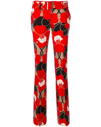 Женские красные брюки с цветочным принтом от P.A.R.O.S.H.