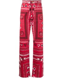 Красные брюки чинос с принтом от Versace