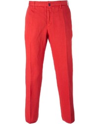 Красные брюки чинос от Incotex