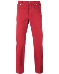 Красные брюки чинос от Kiton