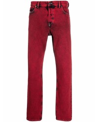 Красные вареные джинсы
