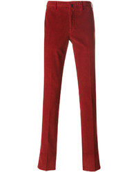 Мужские красные вельветовые брюки от Incotex