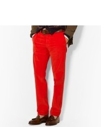 Красные вельветовые джинсы