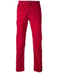 Мужские красные вельветовые классические брюки