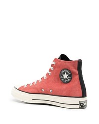 Мужские красные высокие кеды из плотной ткани от Converse