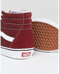 Мужские красные высокие кеды из плотной ткани от Vans