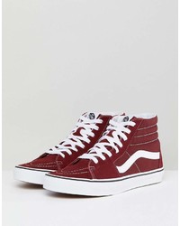 Мужские красные высокие кеды из плотной ткани от Vans