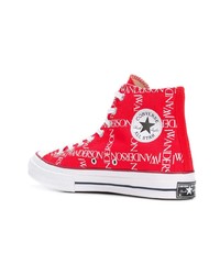 Мужские красные высокие кеды от Converse X JW Anderson