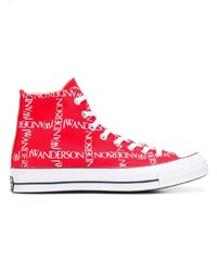 Мужские красные высокие кеды от Converse X JW Anderson