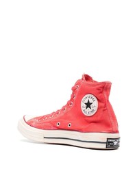 Мужские красные высокие кеды от Converse