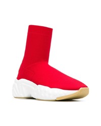 Женские красные высокие кеды от Acne Studios