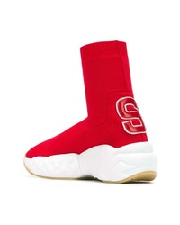 Женские красные высокие кеды от Acne Studios