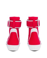 Мужские красные высокие кеды от Burberry