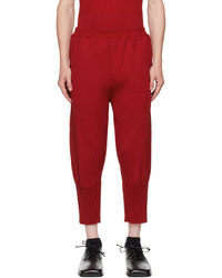 Красные вязаные брюки чинос