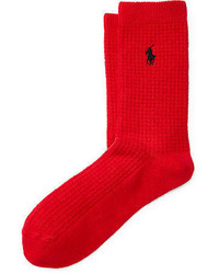 Красные вязаные носки