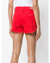 Женские красные джинсовые рваные шорты от Grlfrnd