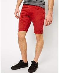Мужские красные джинсовые шорты от Selected