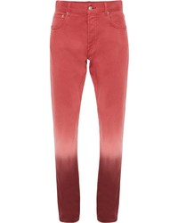 Мужские красные джинсы с принтом тай-дай от Alexander McQueen