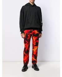 Мужские красные джинсы с принтом от MSGM