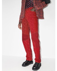 Мужские красные джинсы с принтом от Marine Serre