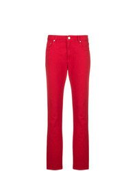 Красные джинсы скинни с принтом от MSGM