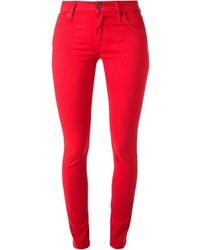 Красные джинсы скинни от Burberry