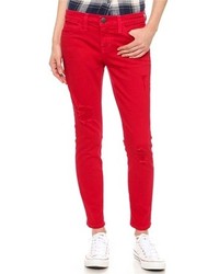 Красные джинсы скинни от Current/Elliott