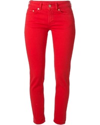 Красные джинсы скинни от Dondup