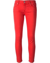 Красные джинсы скинни от Jacob Cohen