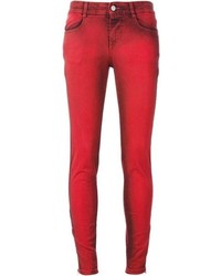 Красные джинсы скинни от Stella McCartney