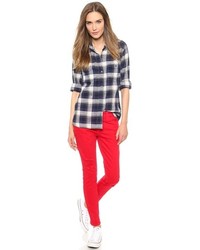 Красные джинсы скинни от Current/Elliott