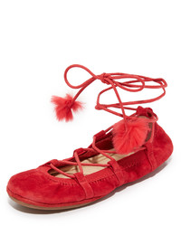 Красные замшевые балетки от Yosi Samra