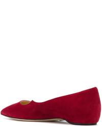 Красные замшевые балетки от Paul Andrew