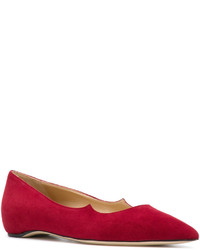 Красные замшевые балетки от Paul Andrew