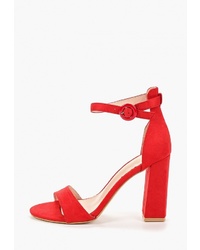 Красные замшевые босоножки на каблуке от Chiara Foscari