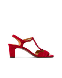 Красные замшевые босоножки на каблуке от Chie Mihara