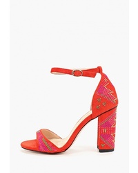 Красные замшевые босоножки на каблуке от Diora.rim