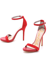Красные замшевые босоножки на каблуке от Sam Edelman