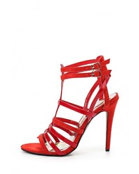 Красные замшевые босоножки на каблуке от Jessica Wright