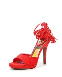 Красные замшевые босоножки на каблуке от Jessica Wright