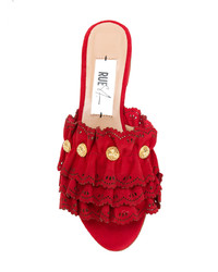 Красные замшевые босоножки на каблуке от Rue St