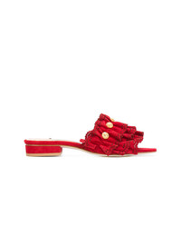 Красные замшевые босоножки на каблуке от Rue St