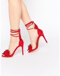 Красные замшевые босоножки на каблуке от Steve Madden
