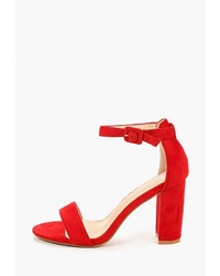Красные замшевые босоножки на каблуке от Style Shoes