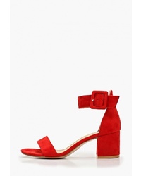 Красные замшевые босоножки на каблуке от Sweet Shoes