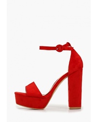 Красные замшевые босоножки на каблуке от Sweet Shoes