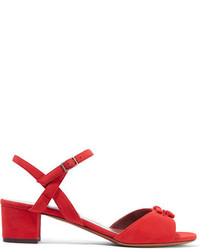 Красные замшевые босоножки на каблуке от Tabitha Simmons