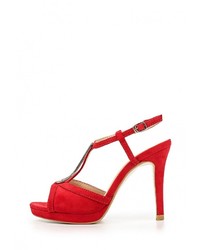 Красные замшевые босоножки на каблуке от Tulipano
